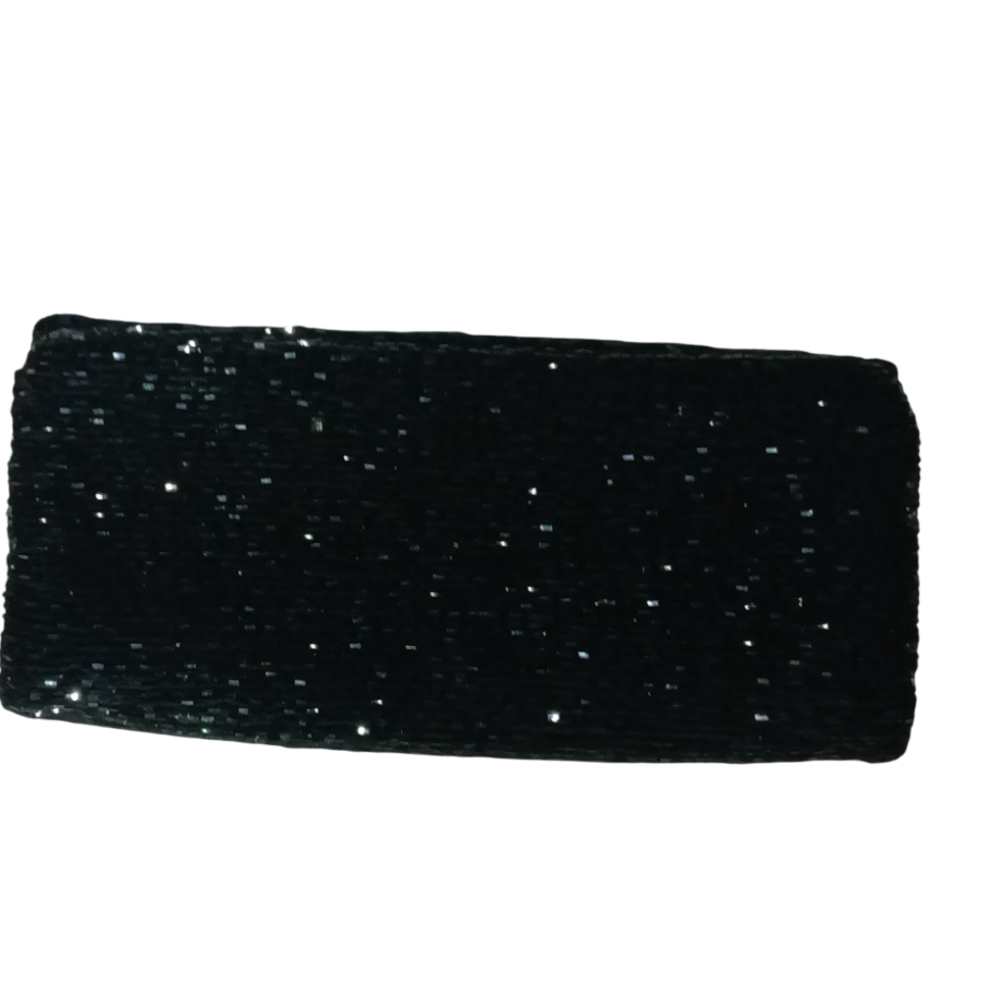Elegant Black Sequin Clutch By Moyna